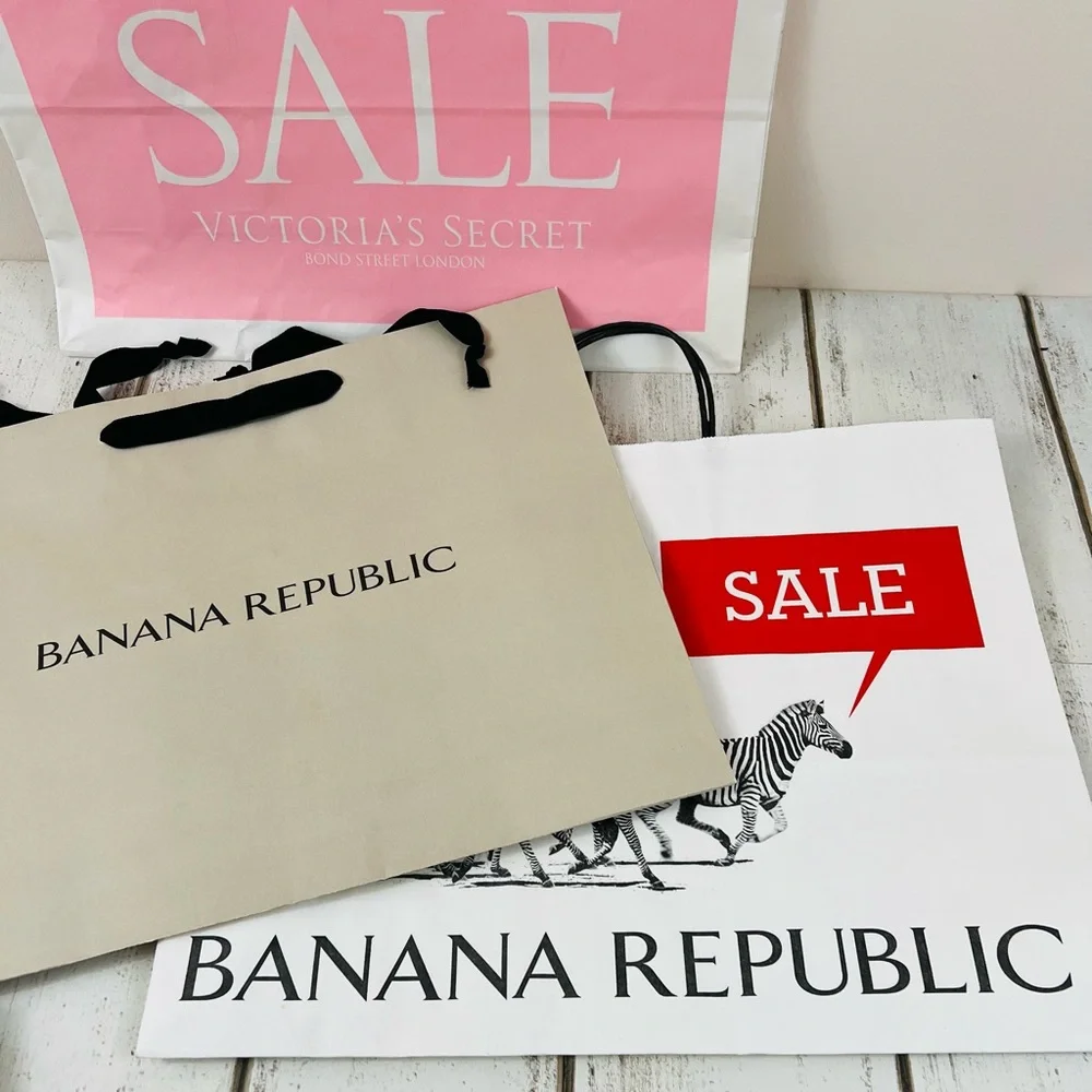 Paper Shopping Gift Bag Bundle Banana Republic J.Crew Carhartt Victoria’s Secret